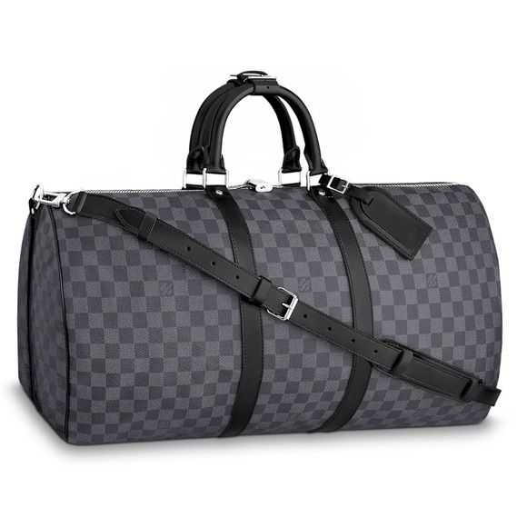 LIKE NEW Louis Vuitton ✩ Keepall Bandoulière 55 in Damier Graphite - Picture 1 of 16